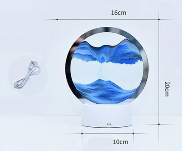Luminous Hourglass with Sand Painting