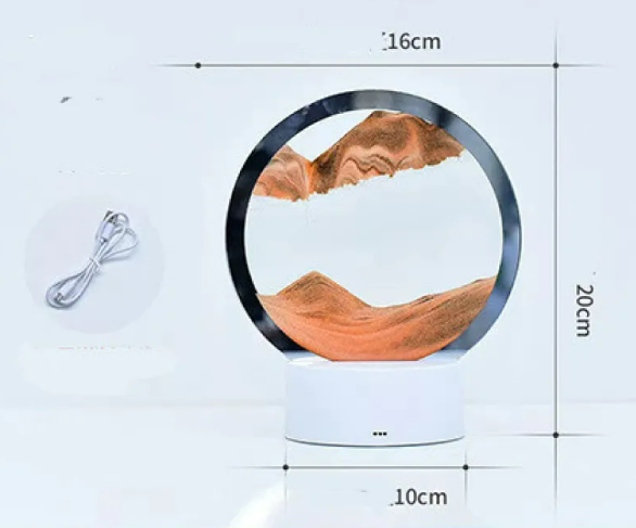 Luminous Hourglass with Sand Painting
