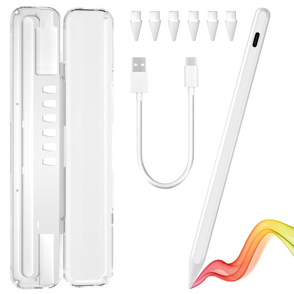 Stylus Pen with Box for iPad - Quick Charge Active Pencil with Palm Rejection Tilt PressureMagnetic Compatible iPad 10th/9th/8th/7th/6th Pro12.9 3rd/4th/5th/6thPro11 All Gen Air 6th/5th/4th/3rd Gen