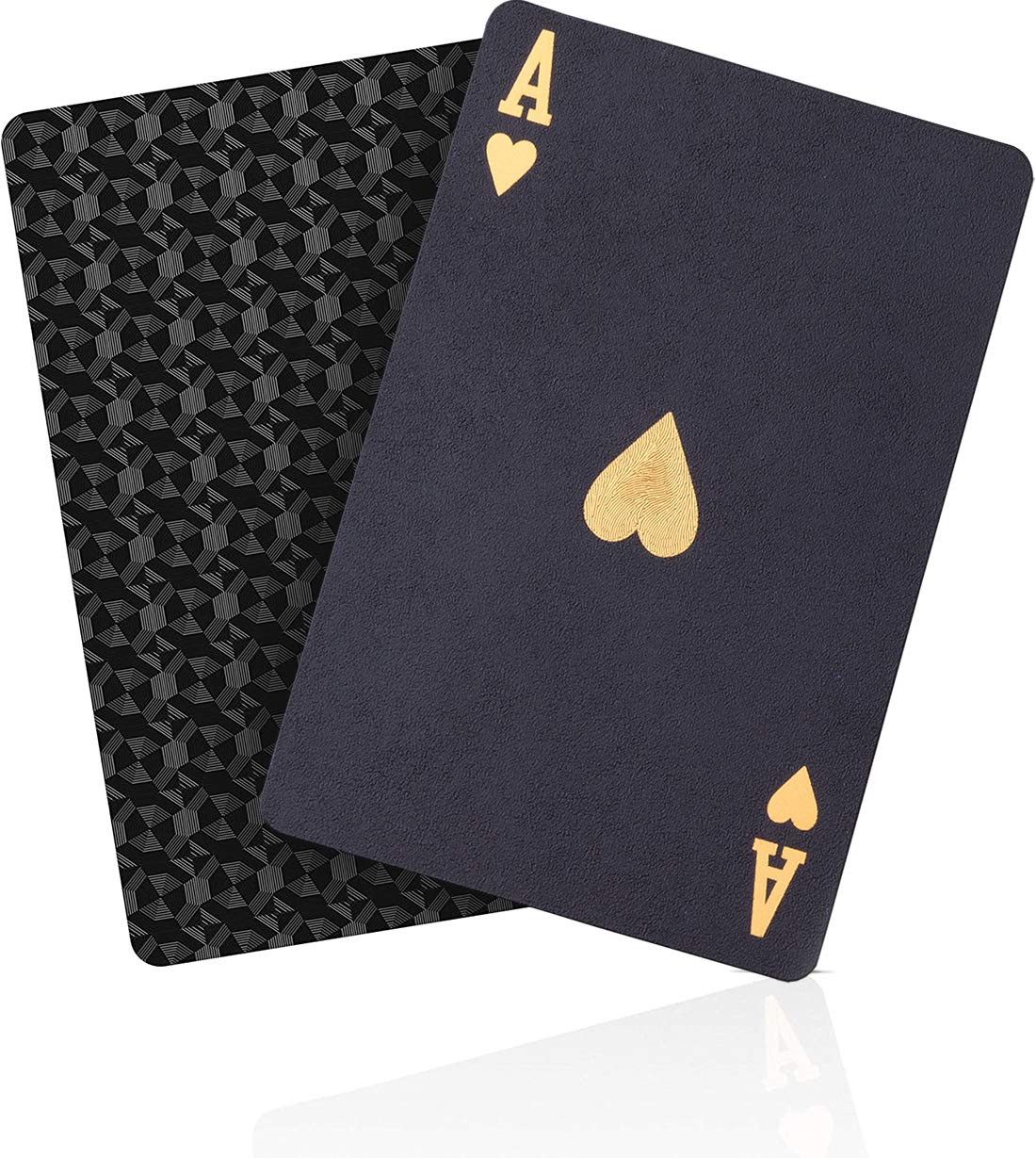 ACELION Waterproof Playing Cards Plastic Playing Cards Deck of Cards Gift Poker Cards (Black Diamond Cards)