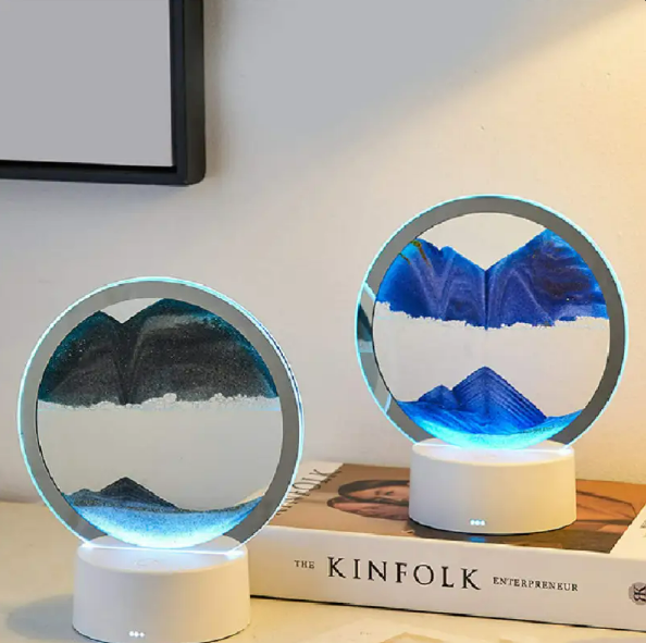 Luminous Hourglass with Sand Painting
