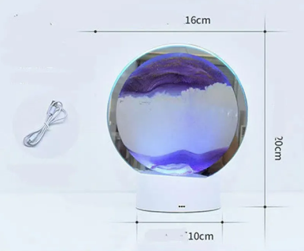 Luminous Hourglass with Sand Painting